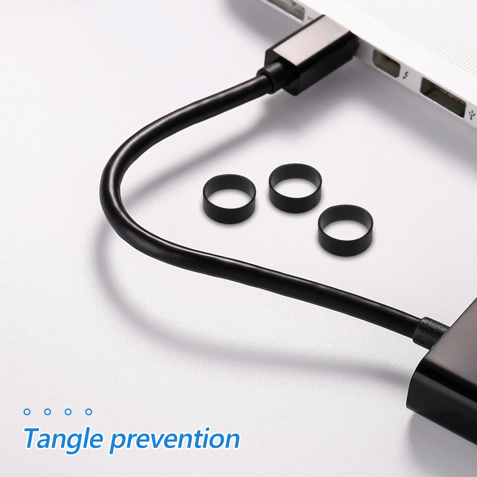 

500Pcs Silicone Cable Ties Flexible Reusable Cable Straps for Electrical Cord Management Home Office Wire Organizer