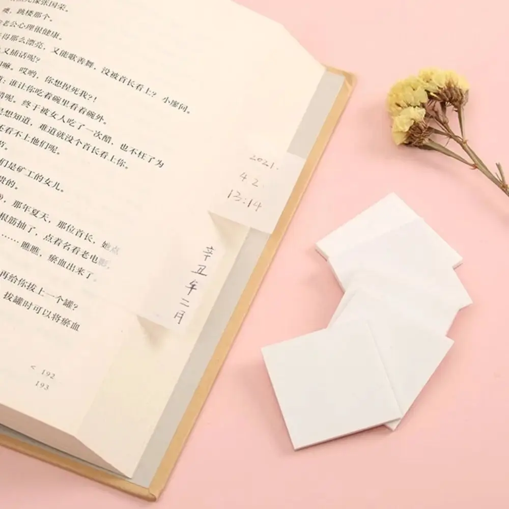 50 Sheets Portable 50 Sheets Sticky Notes Transparent Waterproof Bookmark Marker Note Paper