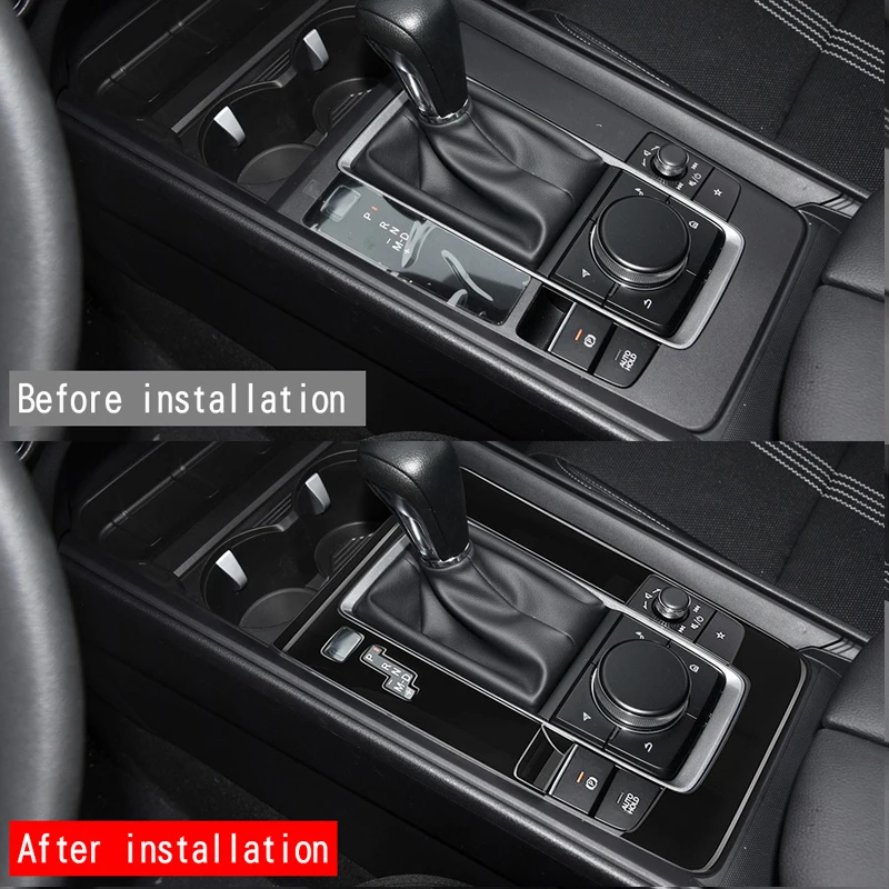 For Mazda CX50 CX-50 2023 2024 ABS Black Carbonfiber Center Conlose Gear Shift Panel Letter Cover Sticker Interior Accessories