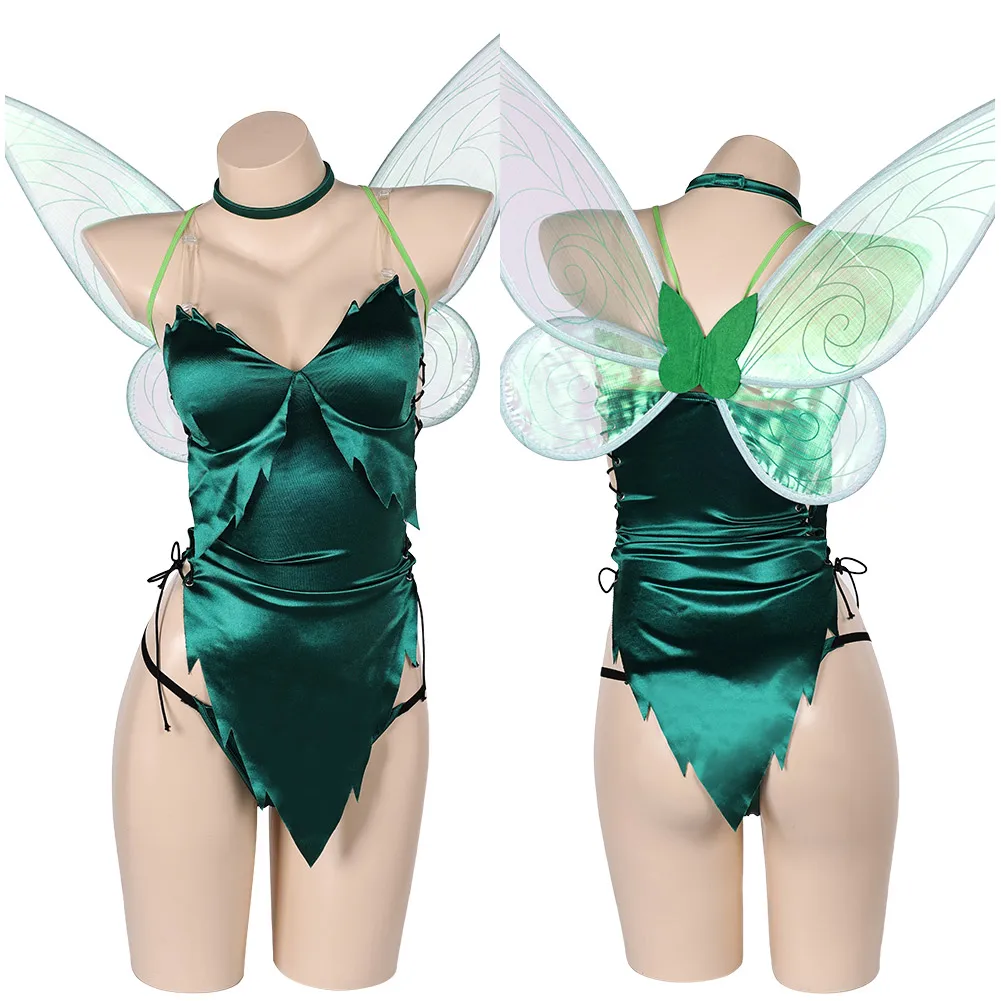 sexy tinkerbell lingerie Tinker Bell Dress Cosplay Costume Wings Peter Movie Roleplay Pan Wendy  Halloween Carnival Party Disguise Suit for Women Girls