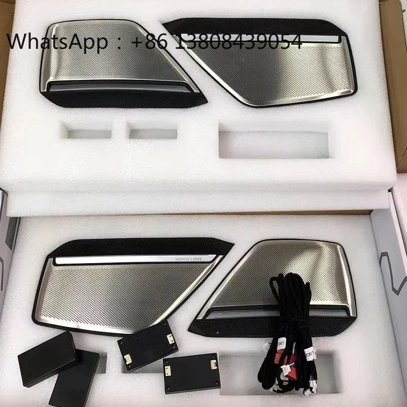 Car Door Horn Trim Panel Decorative Lamp Interior Ambient Lights 30 Colours LED Metal Speaker Cover for Audi A6 A7 C8 2019-2025