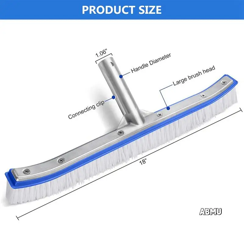 

5X Pool Brush, Swimming Pool Wall & Tile Brush 18 Inch Swimming Pool Cleaning Pole Brush Head Replacement Brush,Blue