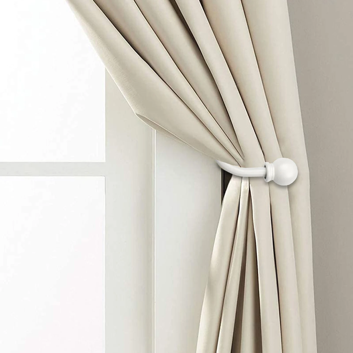 2Pcs Curtain Holdbacks Metal Tie Backs Curtain Holders Wall Hanger Mounted Durable U Shaped Curtain Clip Holder with Screws