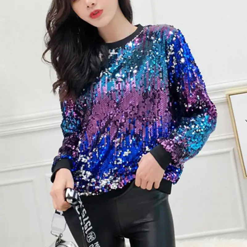 Star Coquette Clothes Sweatshirt Glitter Streetwear Pulovers Grunge Y2k Sequin Sweatshirts Women 2024 Designer Rhinestone Tops