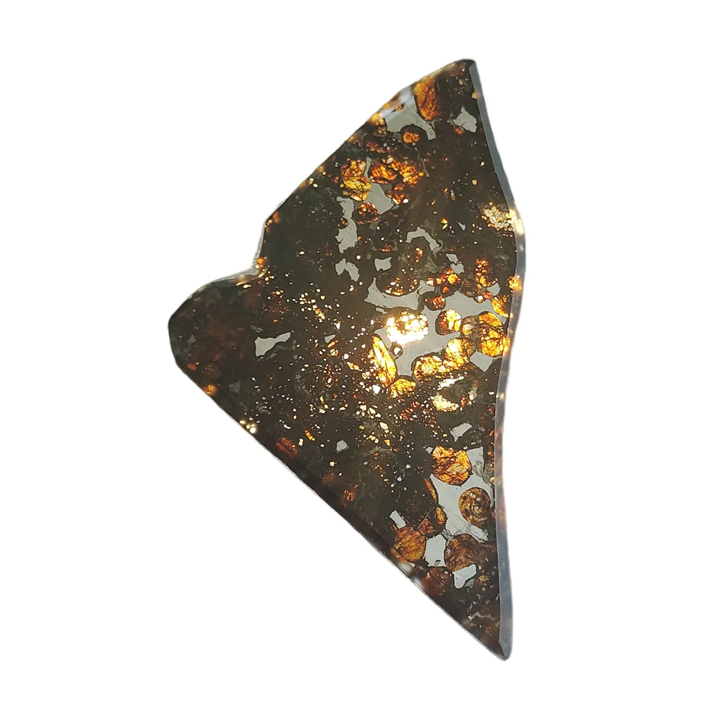 24.7g SERICHO Pallasite Natural Meteorite Material Sliced Olive Meteorite Slices Specimen Collection - From Kenya - TA303