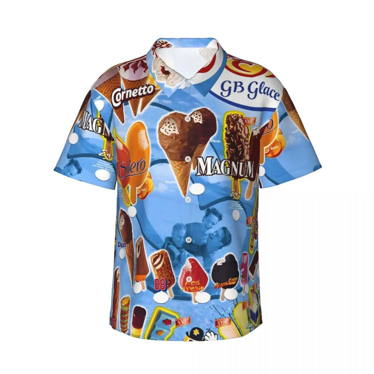 

Мужские и женские гавайские футболки с милым мороженым, топы из полиэстера, потрясающие футболки с короткими рукавами и принтом