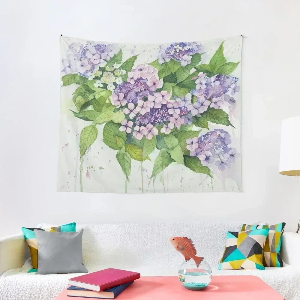 Lavender Lace Cap Floral Tapestry Decoration For Home On The Wall Wallpaper Tapestry