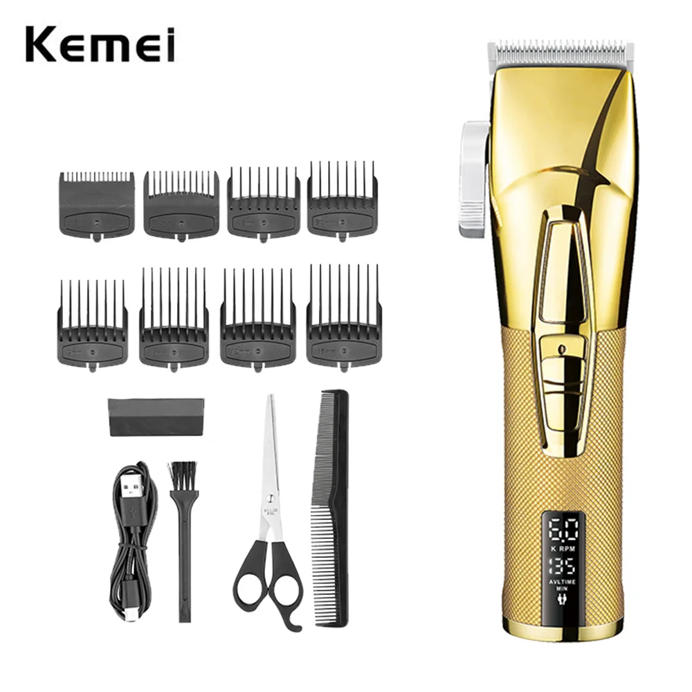 Kemei KM-5096 7000RPM ไฟฟ้า Clippers มากตัดผมช่างตัดผม Precision Cordless Fade ผม Trimmer