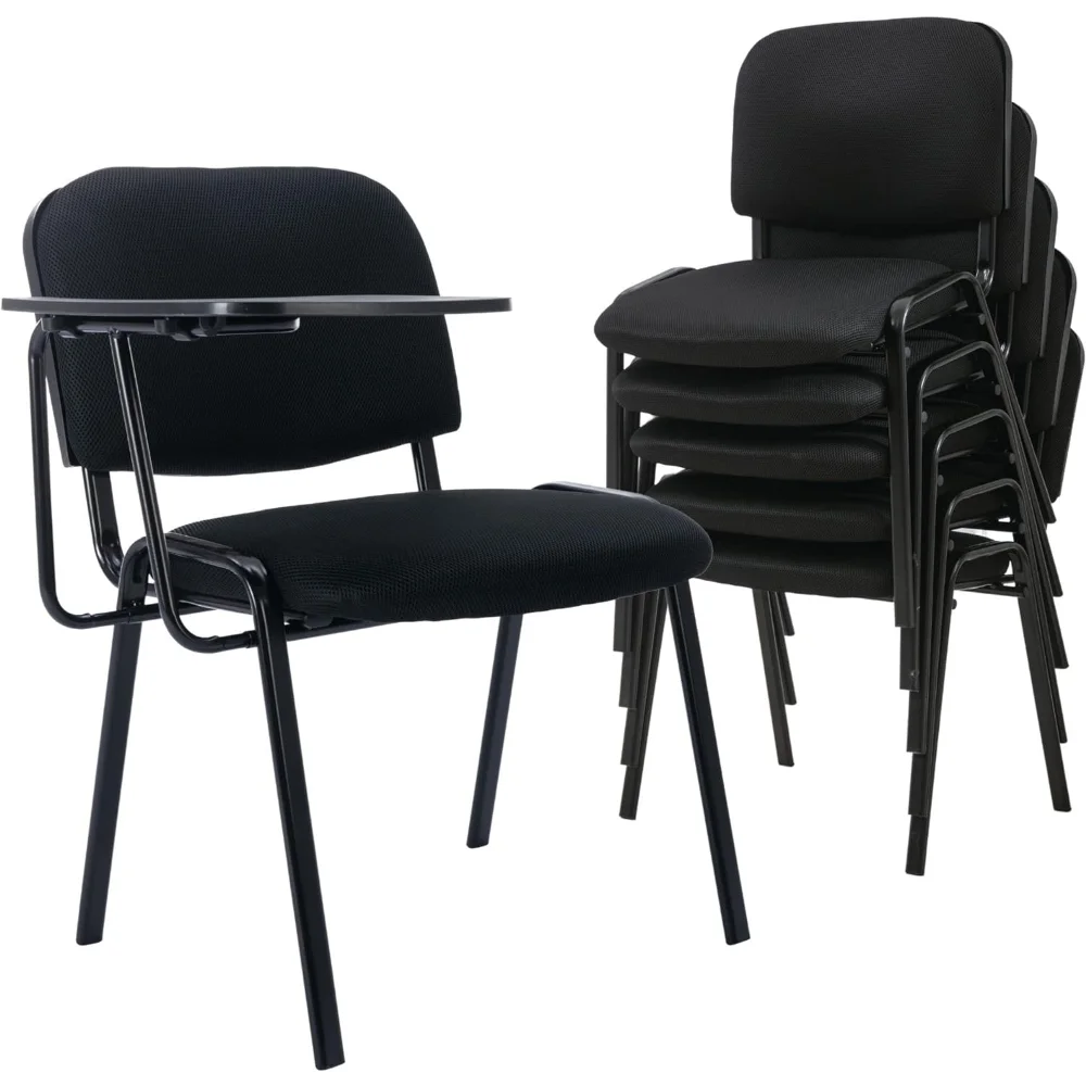 Lot de 15 fauteuils à tablette empilables, chaises de réception avec table rabattable, chaises de conférence, chaises d'école