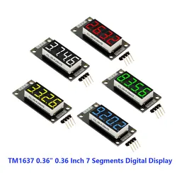 Tubo de pantalla Digital de 4 dígitos, placa de módulo LED TM1637 de 0,36 pulgadas y 0,36 pulgadas, 7 segmentos Decimal, para Arduino, rojo, verde, amarillo, azul y blanco