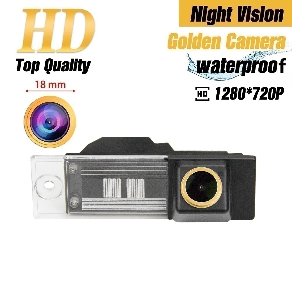 

For Hyundai Tucson/Tucson IX35/Tucson IX/TL MK3 2015-2018, HD 1280x720p Rear View Backup Night Vision Golden Camera Waterproof