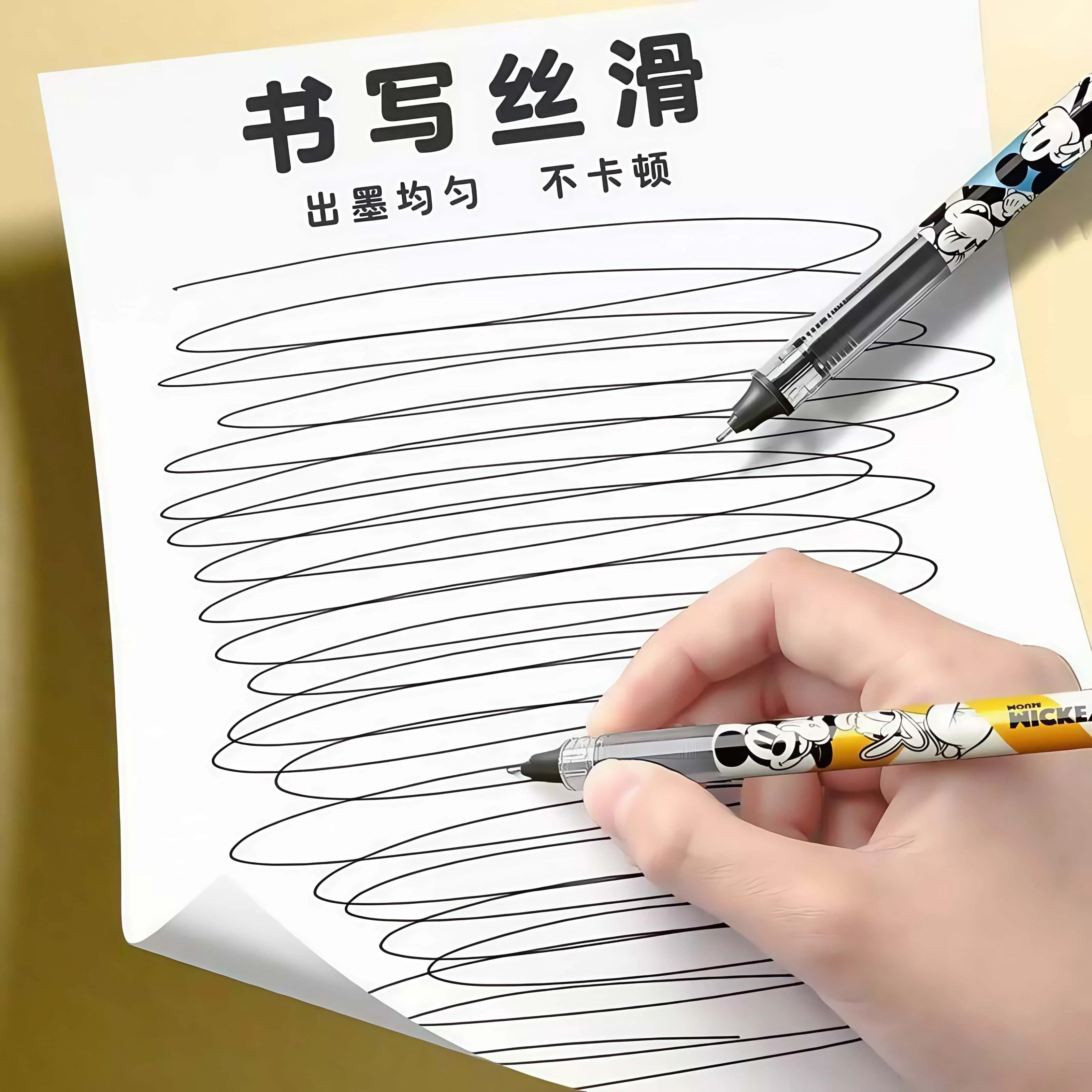 Kawaii ديزني ميكي دونالد داك جل أقلام 0.5 مللي متر المباشر السائل رولربال لطيف الكرتون 6 قطعة/صندوق اللوازم المكتبية المدرسية للأطفال