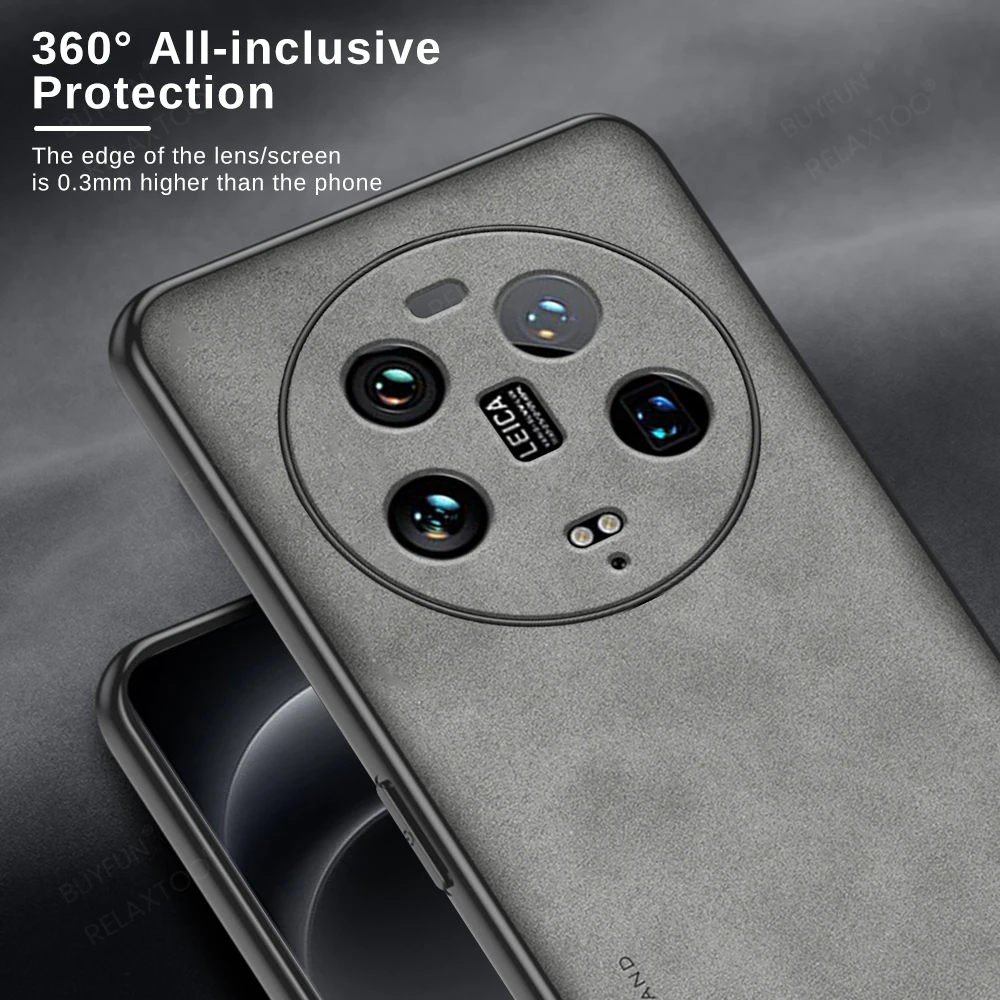 Lambskin Leather Matte Case For Xiaomi 14 Ultra 5G Camera Protect Shockproof Coque Xiomi Xiaomy Mi14 Mi 14 Ultra Pro Xiaomi14 5G