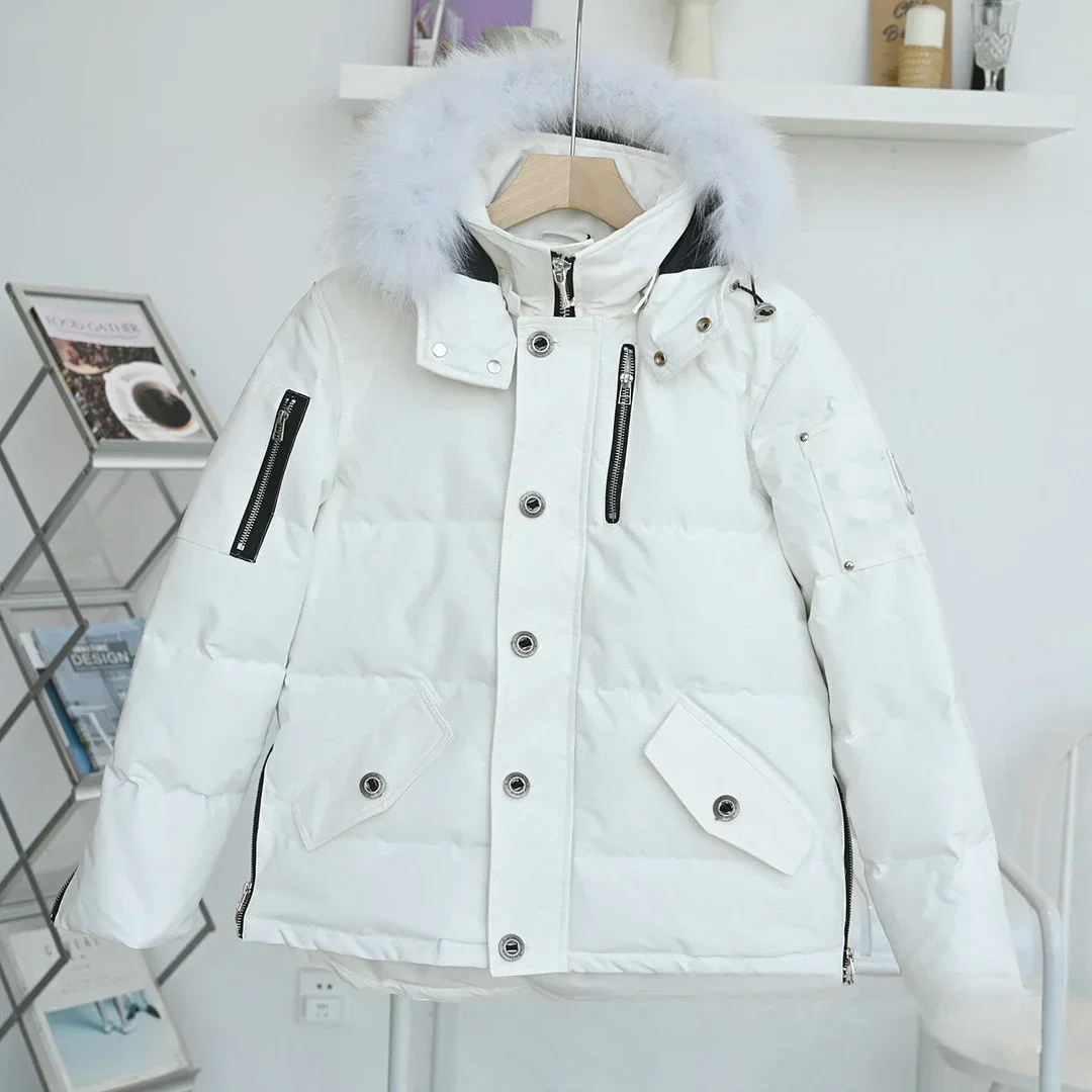 EUR Cross-border down jacket fox hair 05 women's 06 men's Canadian couple's coat of the same style