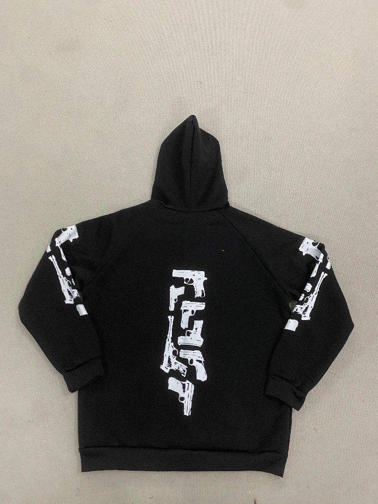 Street trend fashion hooded zipper sweatshirt autumn and winter men's and women's cardigans punk printed clothing