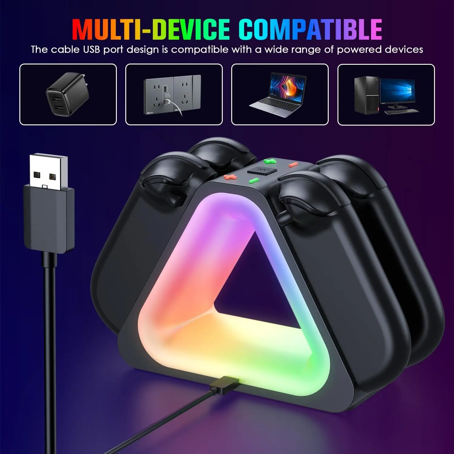 Ladedock für Mac-Spiele für 2026 Nintendo Switch 2 Joypad, Lade-Dockingstation für Joypad 2 Controller, ergonomische und magnetische Schnelllade-Dockstation mit Ladekabel