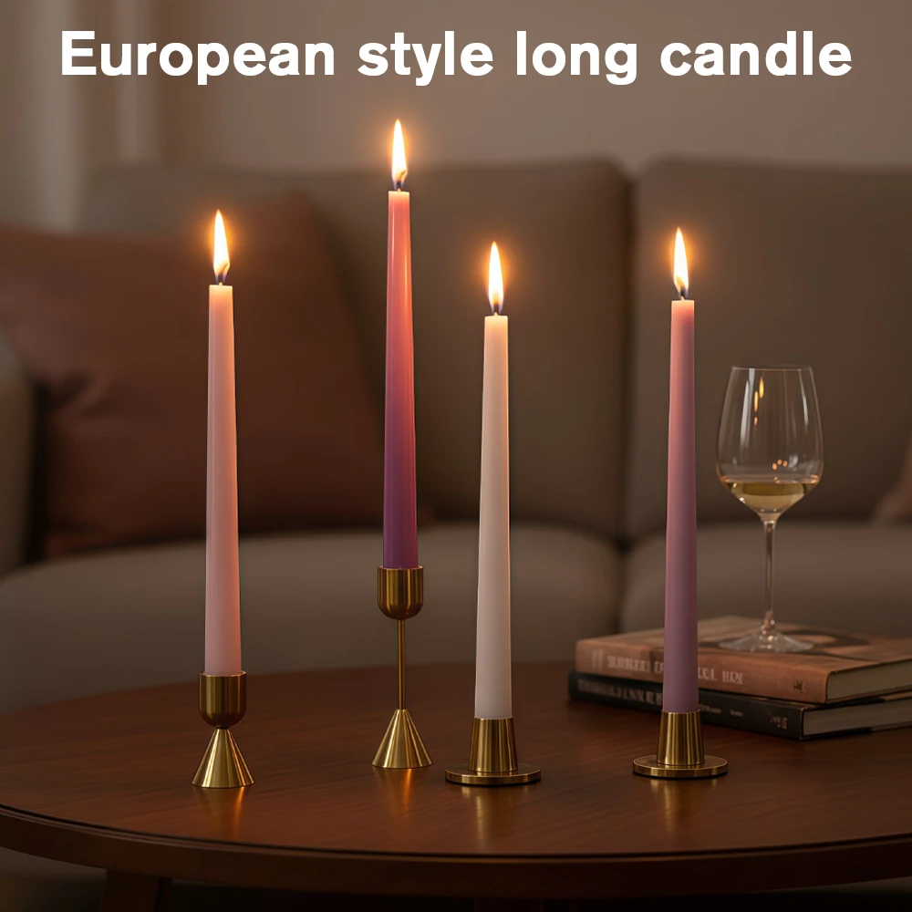 

4PCS Long Taper Candles Candlelight Dinner Candles Set Unscented Dripless Smokeless Candles for Wedding, Home and Table Decor