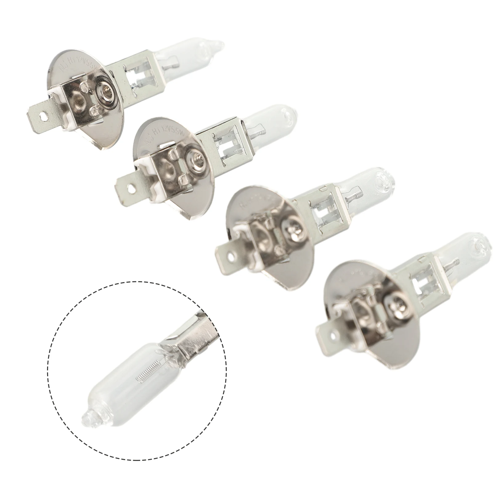 

4pcs H1 Halogen Headlight White Light Lamp High/Low Beam 12V 6000K Bulb 55W 2000LM Car Truck Parts Lighting Lamp