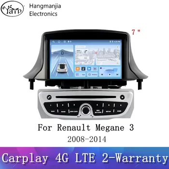 Hangmanjia ไร้สาย Android Auto วิทยุสําหรับ Renault Megane 3 Fluence Samsung SM3 2008 - 2014 4G รถมัลติมีเดีย GPS 2din carplay