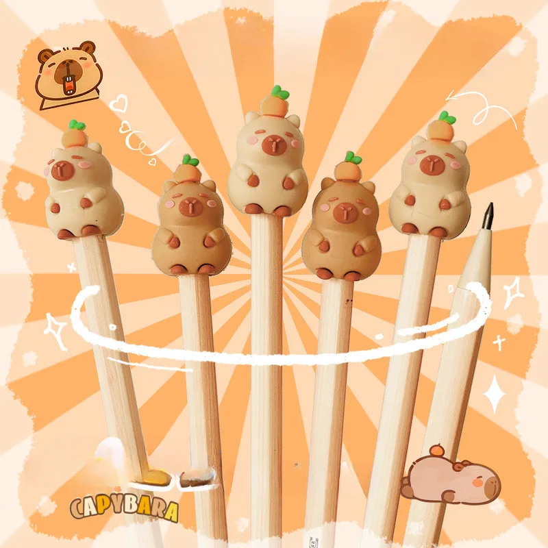 

3 шт./компл. капибара 2-в-1 ластик + крышка карандаша милая кукла ластик для карандашей