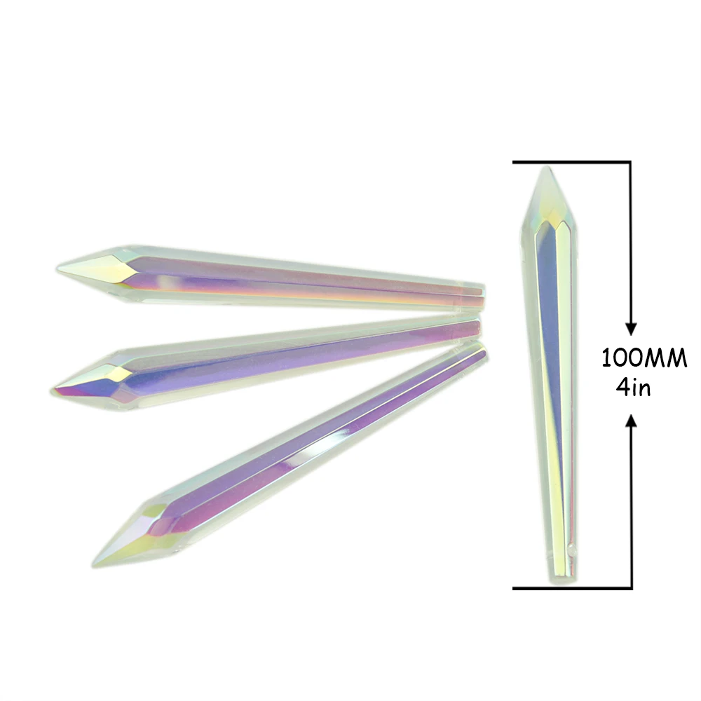 

10 шт. 100 мм граненые стеклянные U-образные капли К9 хрустальная люстра подвески призмы AB Цвет для свадьбы украшение для дома