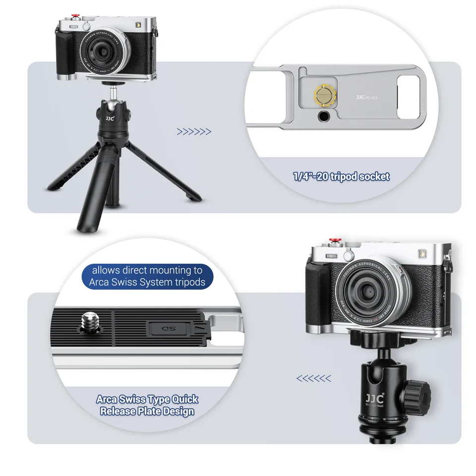 JJC X-E5 L字型ハンドグリップ シャッターボタン付き 富士フイルム XE5