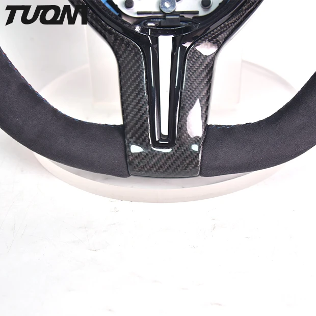 Customized M Performance Suede Red Top Stripe Carbon Fiber Steering Wheel for BMW F30 F10 X5 F15 M3 F80