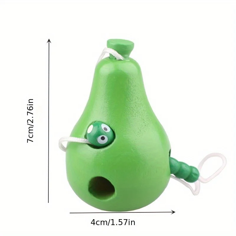 Vroege ontwikkelingsspeelgoed Houten veterspeelgoed, rupsen eet appel, kinderen leren educatief houten blokpuzzels speelgoed