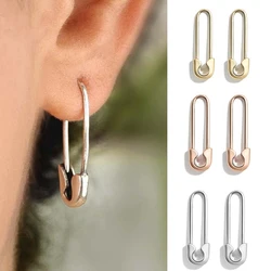 Punk Pin Earrings Unique Design Paperclip Safety Steel Stud Fashion Earrings Elegant Women Man Rock Piercing 1PC