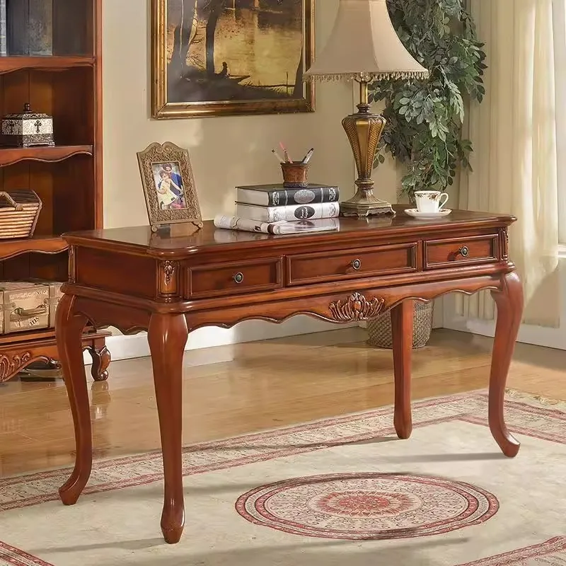 

American real desk and chair combination bedroom writing table desk European home computer writing desk calligraphy table