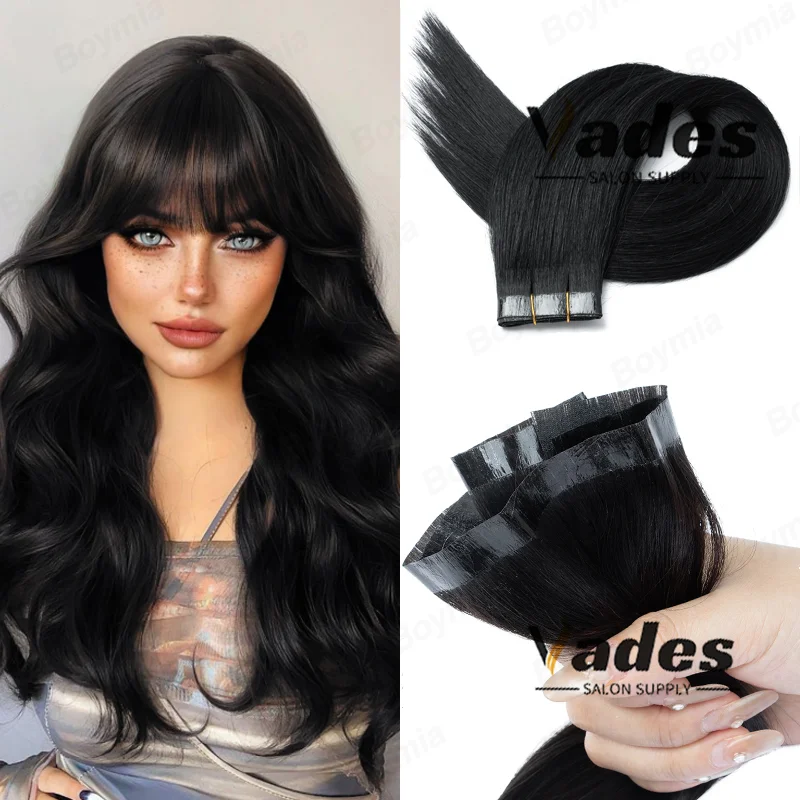 Long PU Skin Weft Tape in Human Extensions Seamless Tape Weft No Glue Natural Real Hair For Women 80cm Long Weft Hair Bundles