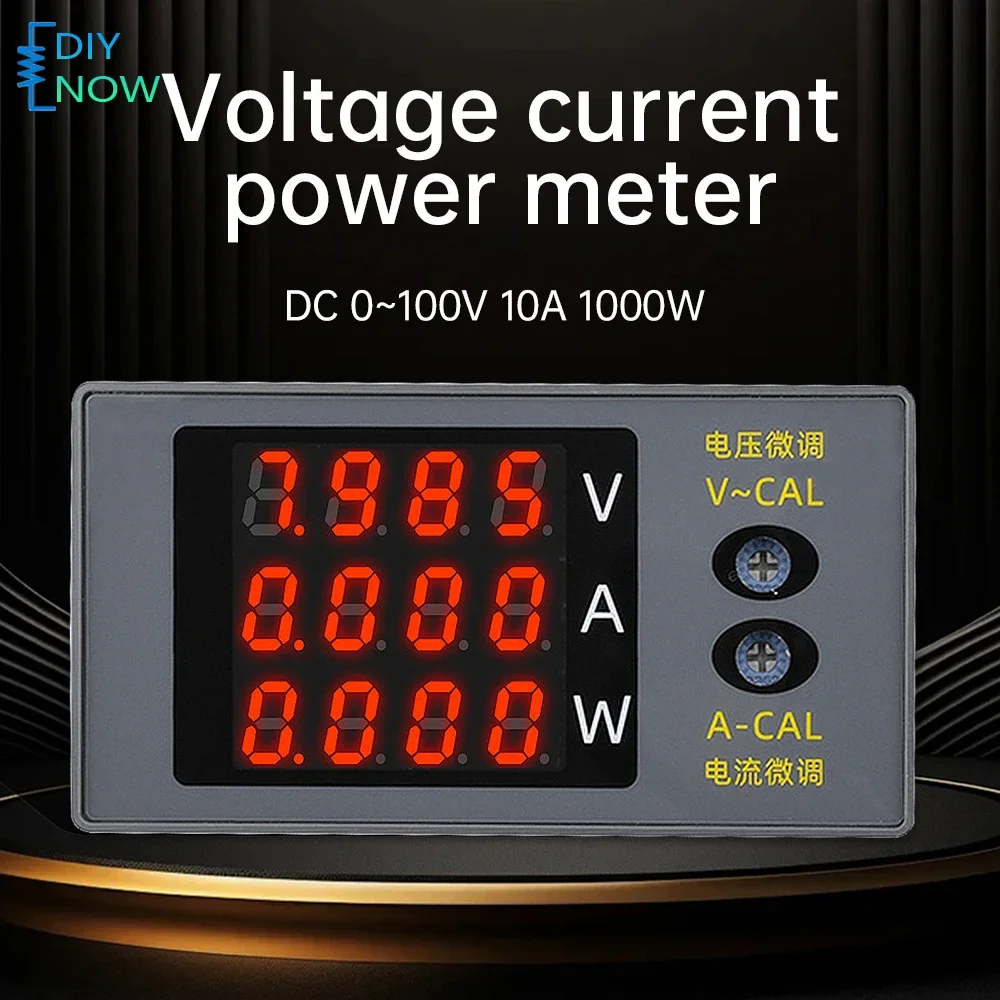 DC 0-100V 10A 1000W Voltage Current Power Meter Detector Tester 4-digit LED Voltmeter Ammeter Wattmeter Multi-function Tester
