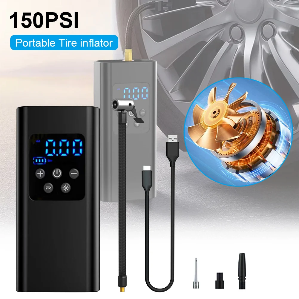 

150PSI Car Wired/Wireless Air Pump Tyre Inflator with LED Light Digital Inflator Inflatable Pump for Car Motorcycle Bicycle Tire
