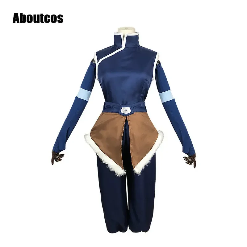 Aboutcos die Legende Saison 4 Korra Cosplay Anime Kostüm Frauen Outfits Top Hosen Set Halloween Karneval Party Verkleidung Anzug