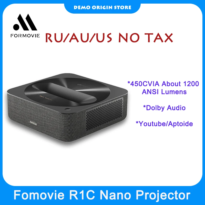 Formovie R1C Nano UST Projektor laserowy 1080P Full HD Przenośny inteligentny kino domowe 450CVIA Lumen Obsługa 4K Bluetooth Beamer