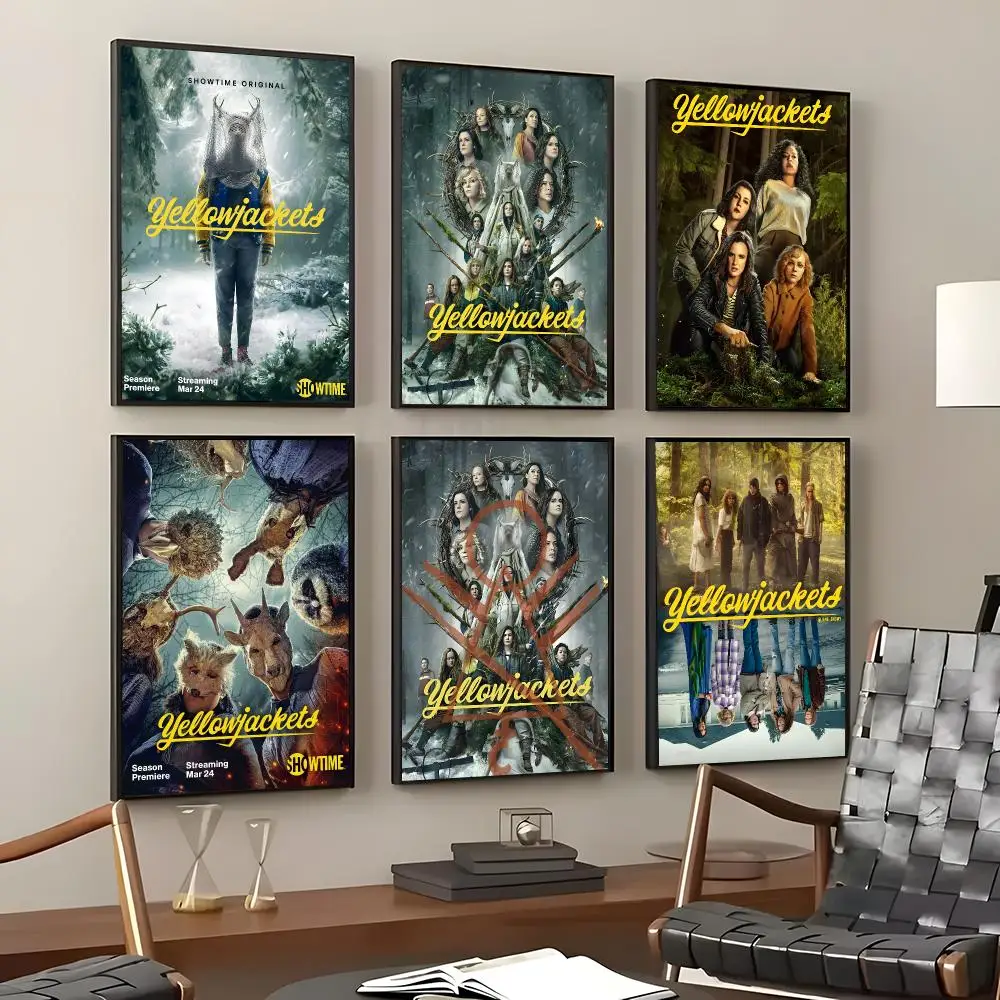 TV Series Yellowjackets Poster Self-Adhesive Waterproof Wall Stickers, Coffee Bar Home Wall Decor