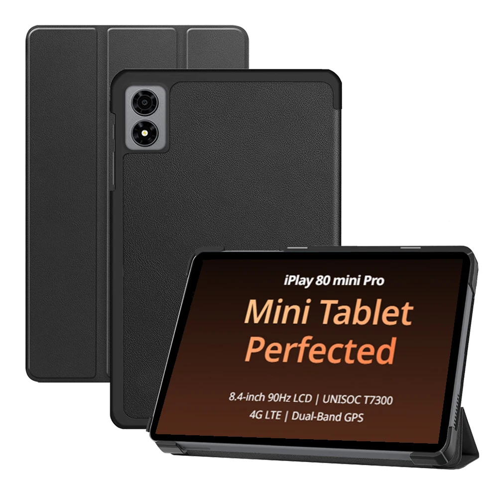 Schutzhülle für ALLDOCUBE IPlay 80 Mini Pro T7830 8,4 Zoll, Smart Tablet, dreifach gefalteter Klappständer, harte PC-Rückseite