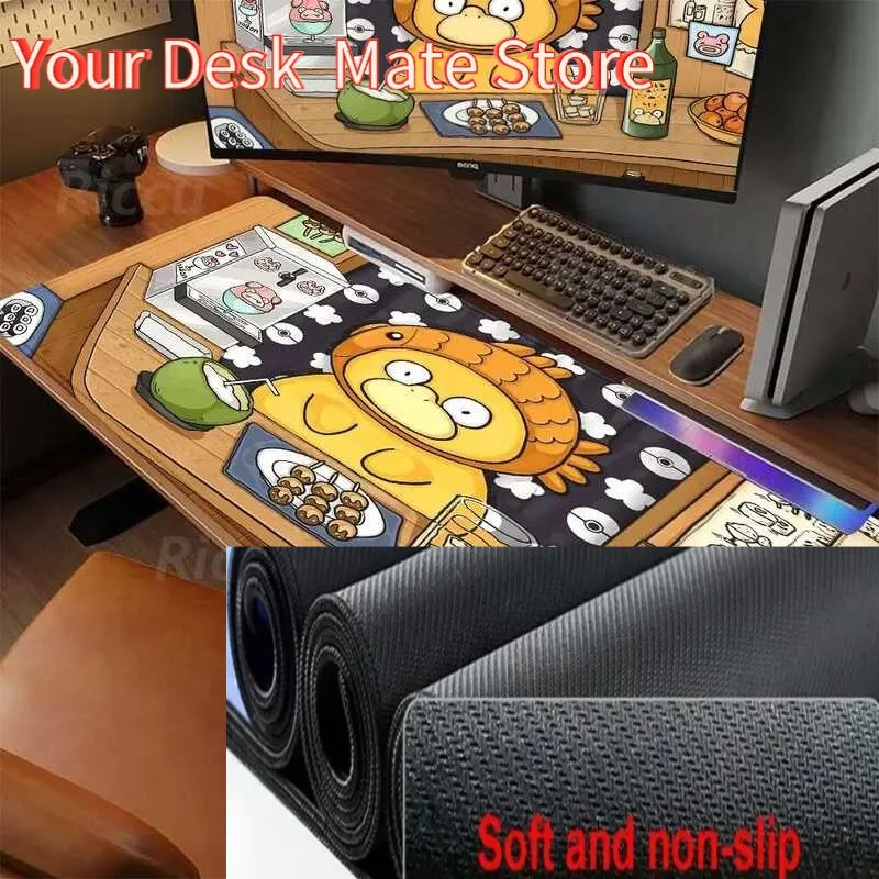 

Large Gaming Mouse Pad Lock Edge XXL Rubber Computer Keyboard yellow Desk Mat P-Pokemon-Psyduck Grande for Gaming World Boy