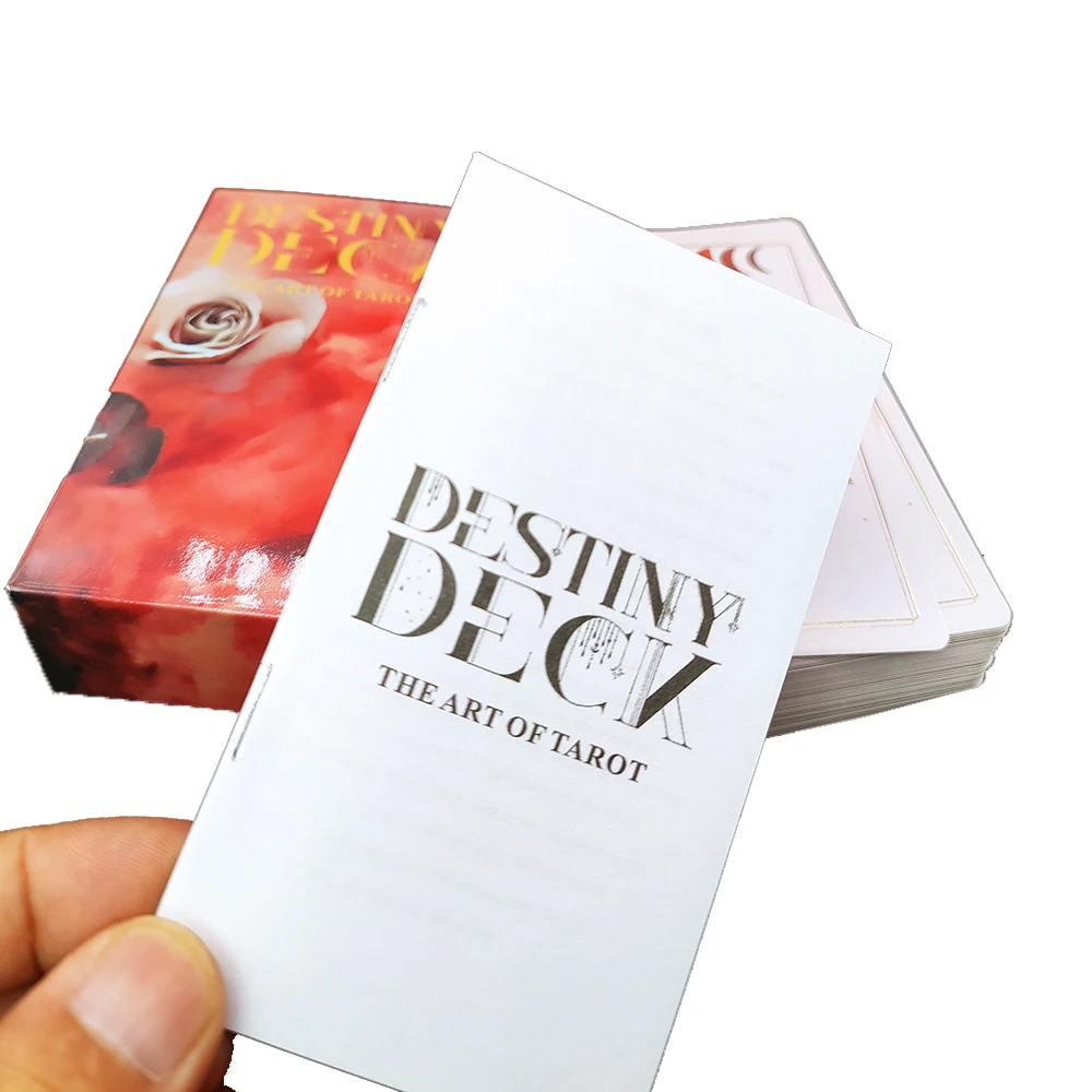 12CMx7CM Destiny Divination Tarot Cards Deck for Beginners with Gold Embossing for Women with Paper Guidebook English