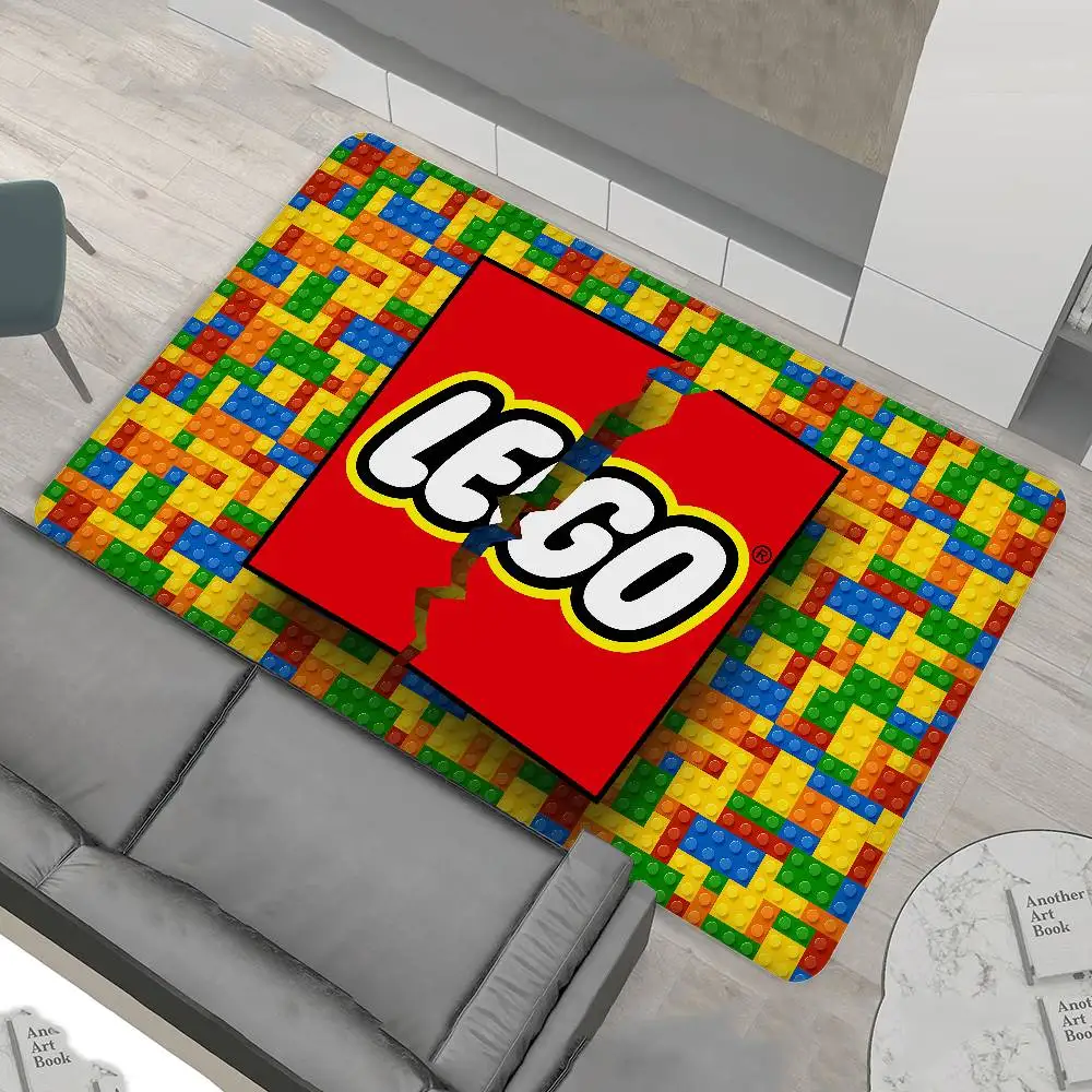 Cool L-LEGOs Cartoon Floor Mat Rectangle Anti-slip Home Soft Badmat Front Door Indoor Outdoor Mat Hotel Decor Mat