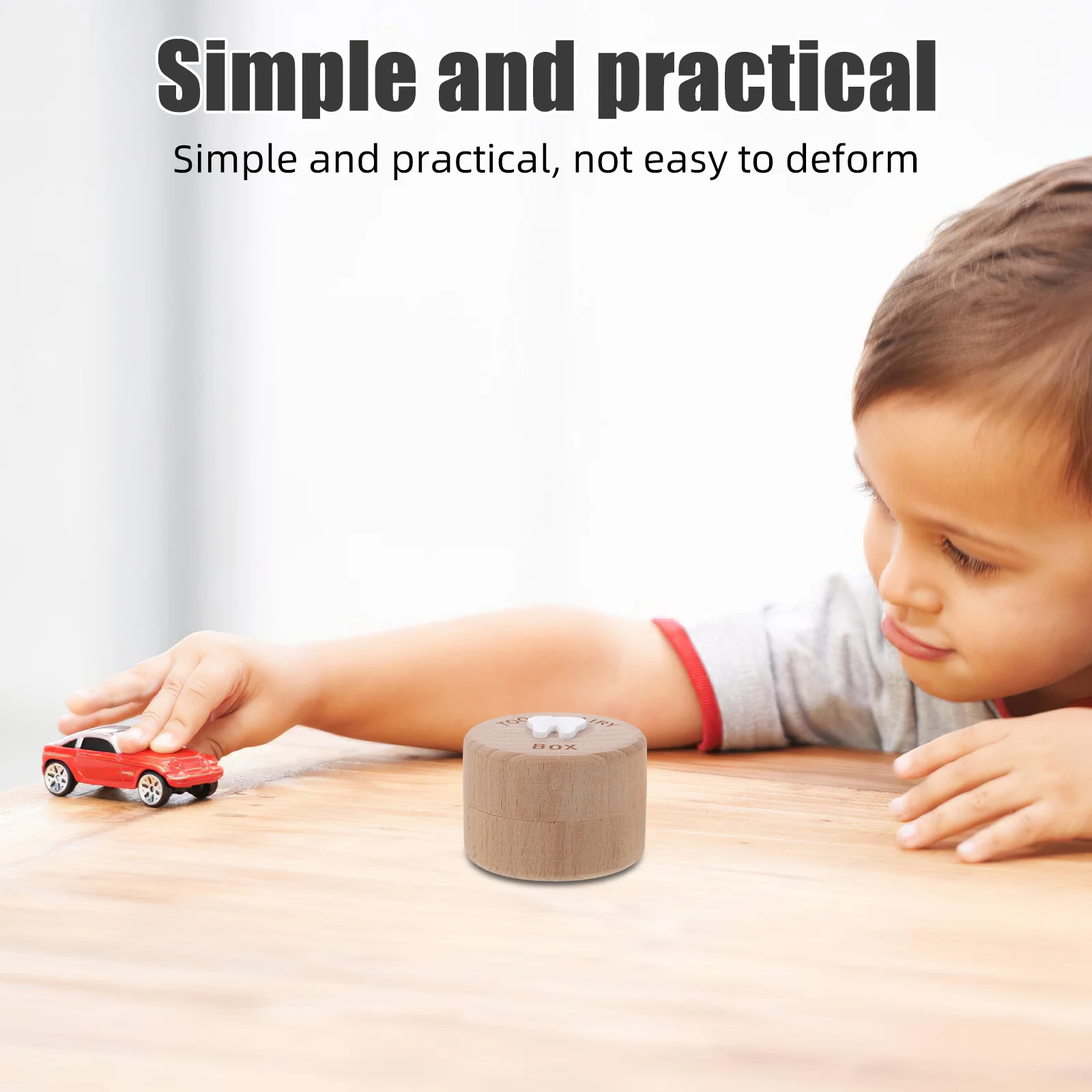 

2Pcs Cute Wooden Tooth Keepsake Box Baby Tooth Fairy Case for Kids Lost Teeth Storage Organizer Milk Teeth Holder