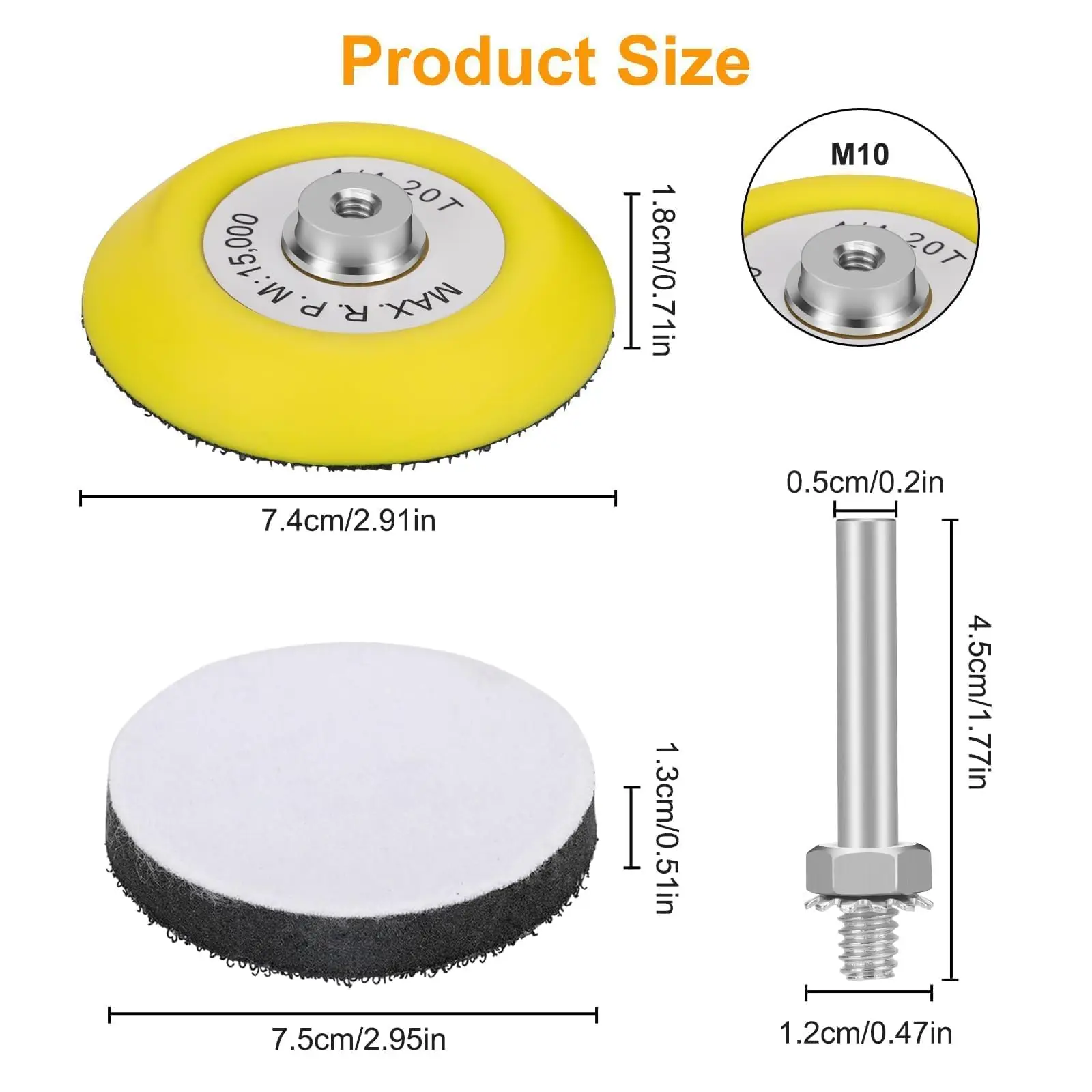 Hook and Loop Polishing Buffing Pad, camada de espuma macia, Shank Drill Attachment, Car Buffer Pad, 3 ", 4 Pcs