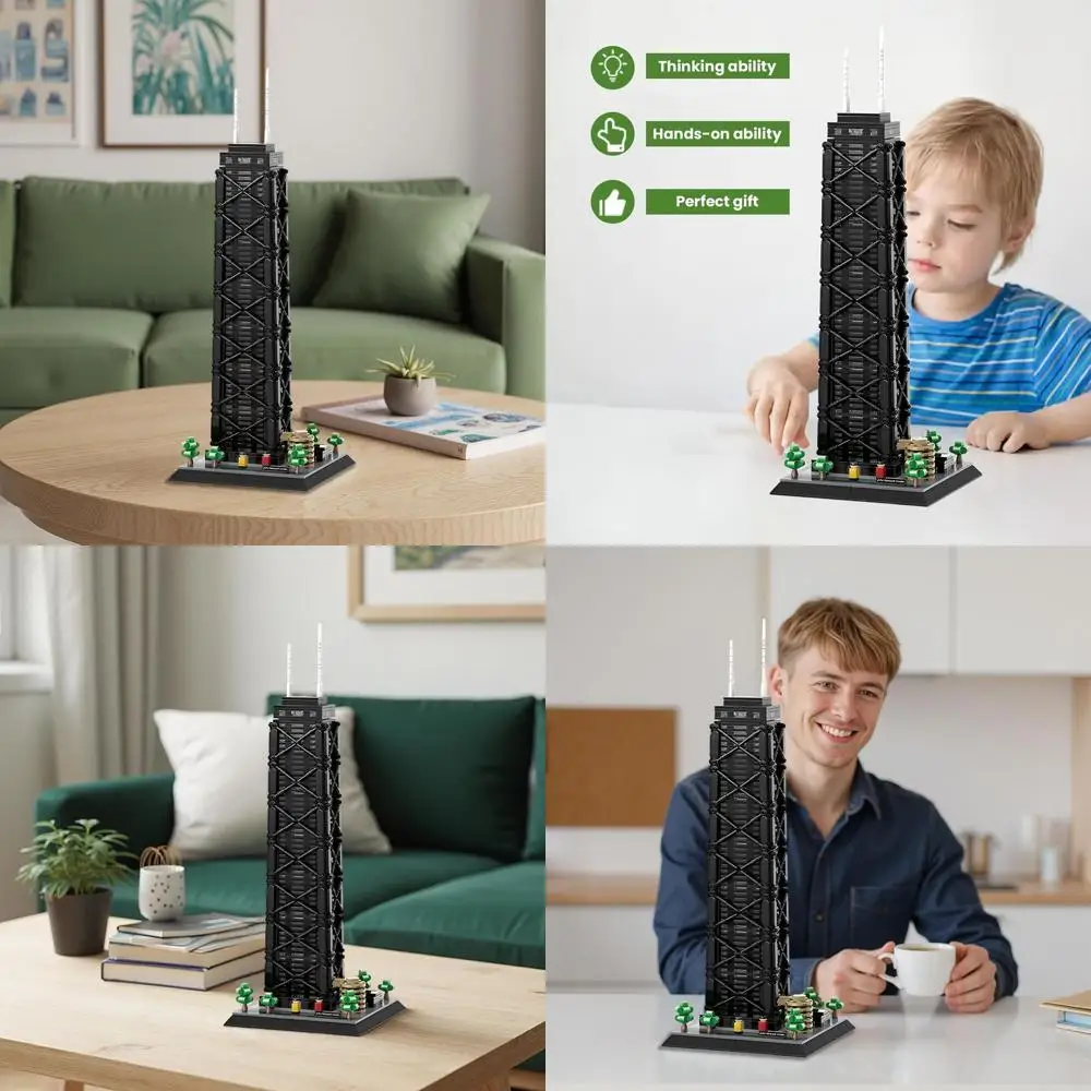 Bloques de construcción Chicago Skyline: juego de referencia de oficina de 1284 piezas para niños y adultos