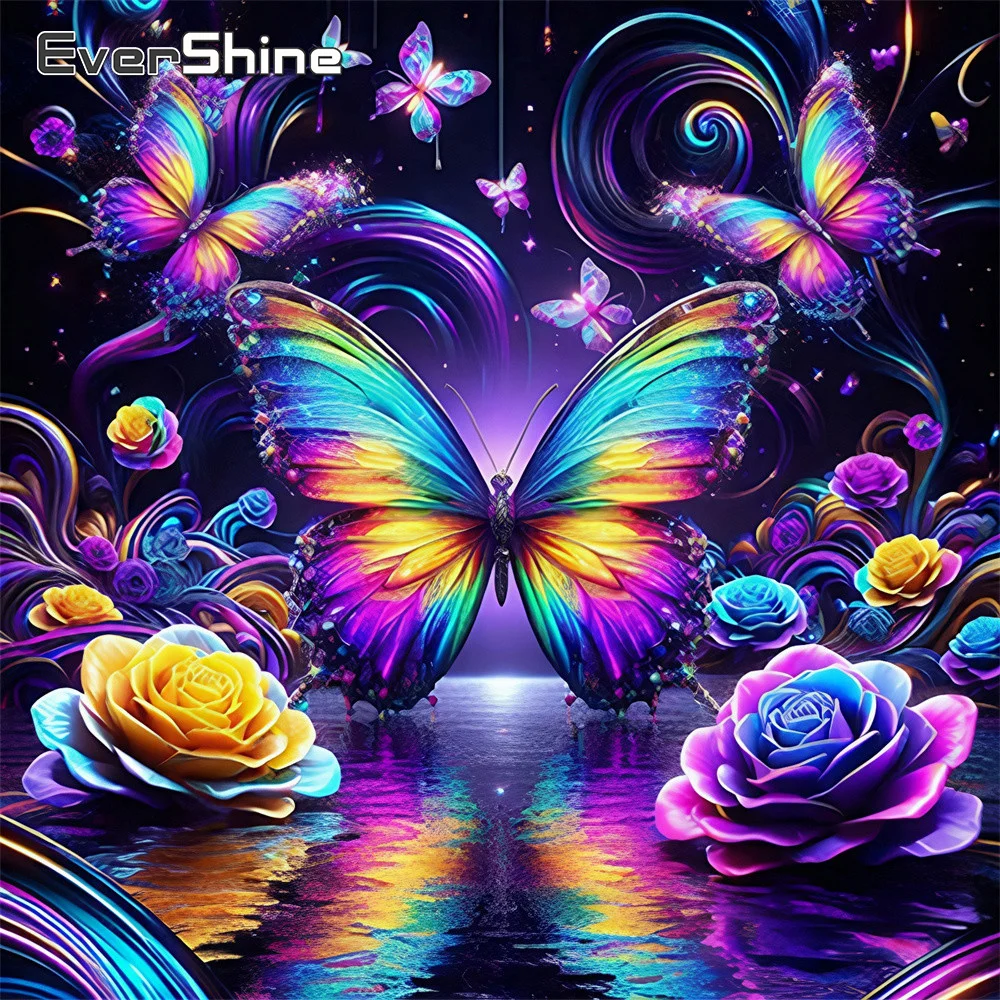 

Наборы для алмазной вышивки Evershine: бабочка, роза, полная выкладка, уникальный подарок, декор для стен