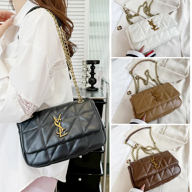 

Handheld Hourglass Bag Laser Fashion Shoulder Bag Embroidery Thread Diagonal Cross Small Bag Live Cross border Women's Bag