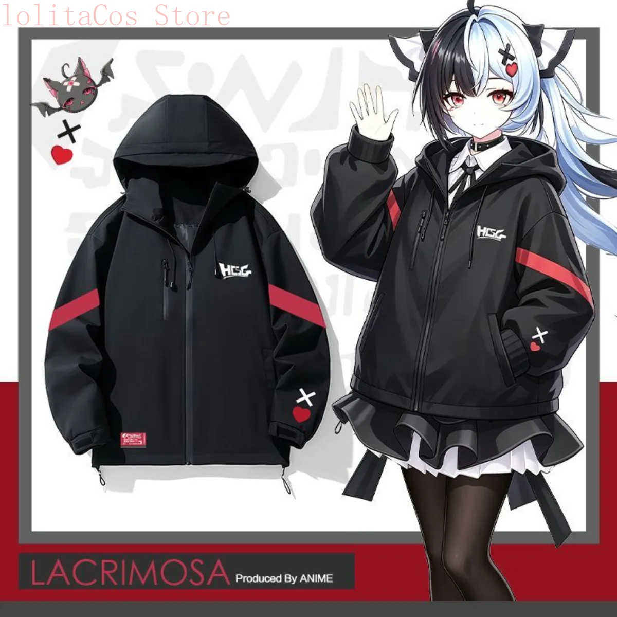 Neverness To Everness Lacrimosa Nanally Chiz Chaqueta Cortavientos Sudadera de Manga Larga Ropa Hombre Mujer Sudadera con Capucha Regalo Halloween