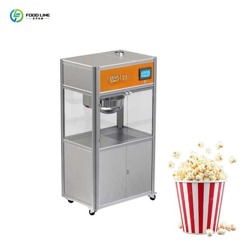 CE Certificate Hot Sale New Caramel Popcorn Maker Electric Automatic Gas Heating Industrial Bakery Use High Productivity 220V