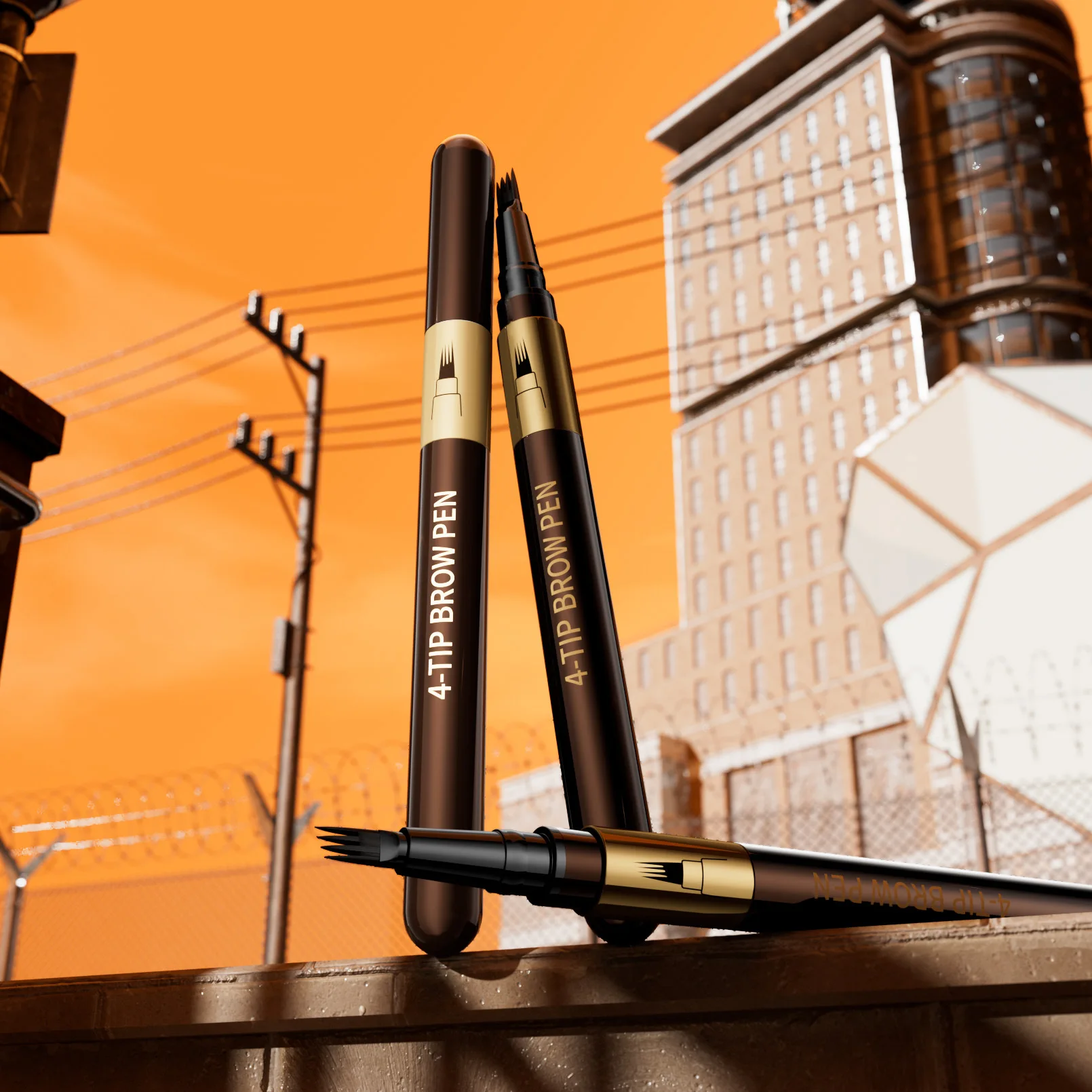 قلم حواجب Micro-Fork - تحديد دقيق لضربات الشعر مع تركيبة سائلة مقاومة للتلطخ والماء وسريعة الجفاف #4