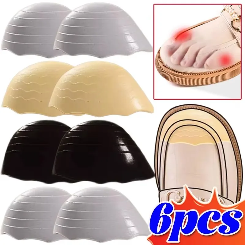 6Pcs Sponge Forefoot Insert Pads Women Girl's High Heel Shoe Big Shoes Size Adjust Toe Front Cushion Pain Relief Protector Gifts