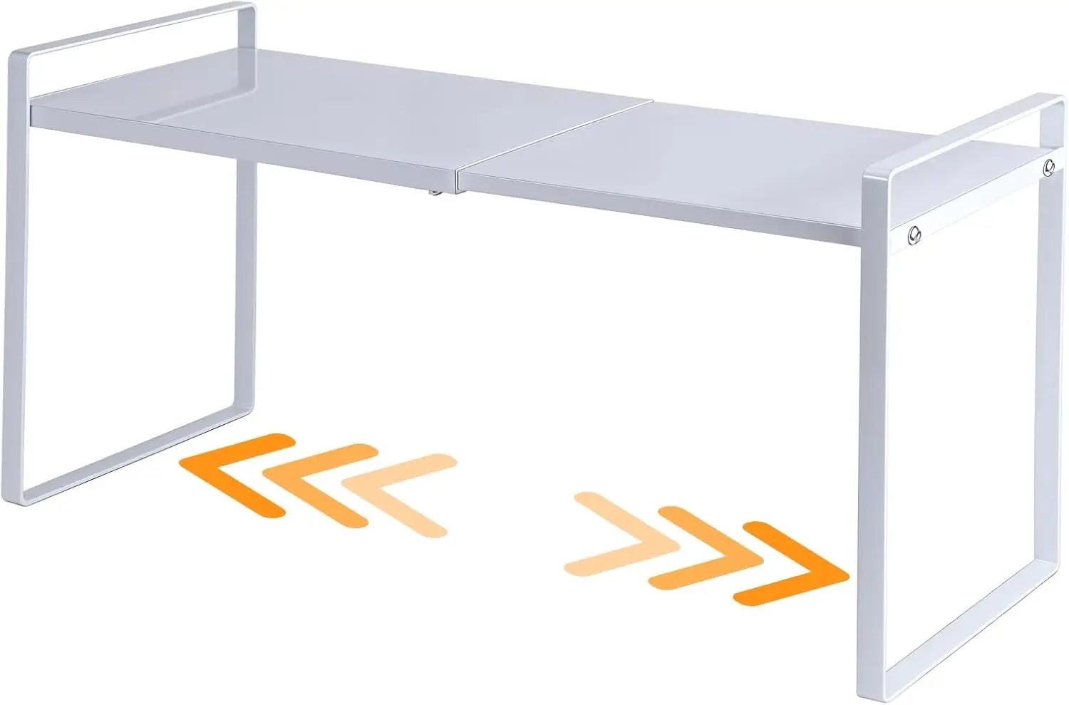 

Расширяемая белая полка-органайзер для кухонной кладовой, под раковиной, диаметр 8,2 дюйма x 12,2–21,6 дюйма x 10,4 дюйма В